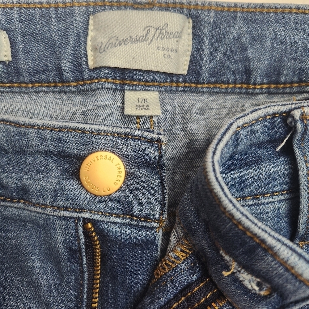 Universal Thread juniors size 17R blue jeans straight leg High Rise Slim - Picture 5 of 9